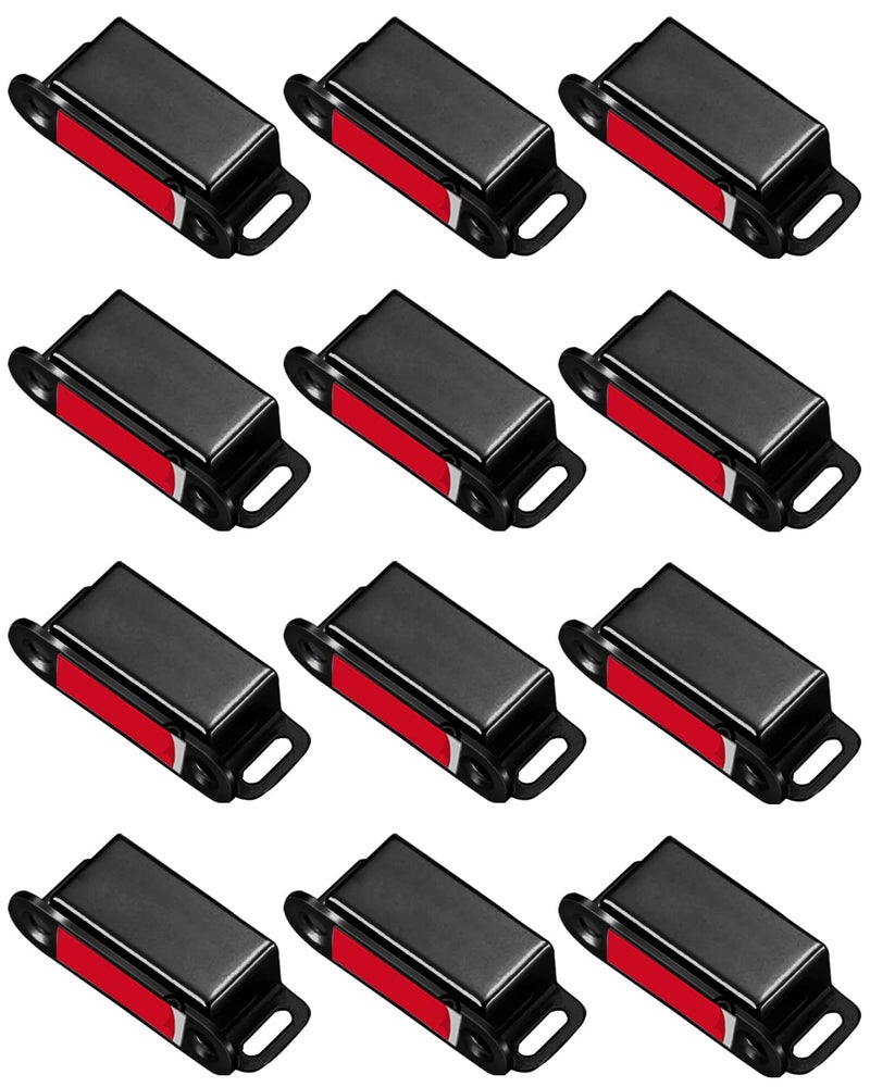 Jiayi Magnetic Door Catches 12 Pack Cabinet Door Magnets Black Magnetic Door Latches Catches Cupboard Door Closures for Kitchen Wardrobe Drawer Closet Door Closing - Image 1